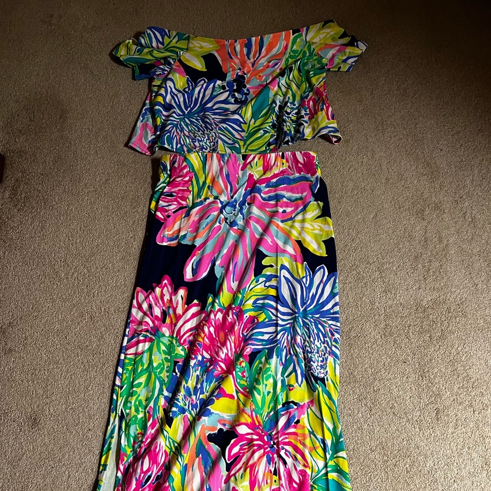 Lilly Pulitzer Travelers Palm Mansi Set M Holy Grail item